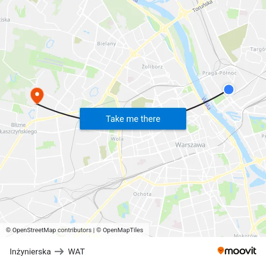 Inżynierska to WAT map