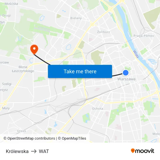 Królewska to WAT map