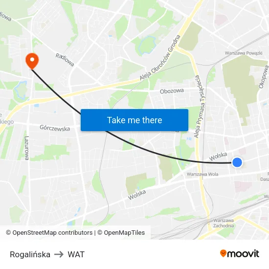 Rogalińska to WAT map