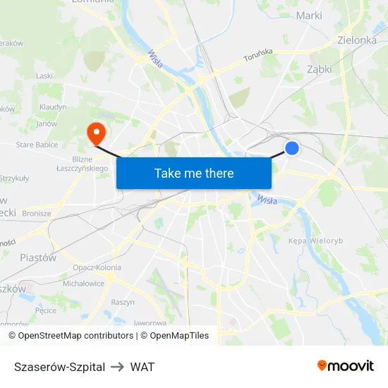 Szaserów - Szpital to WAT map
