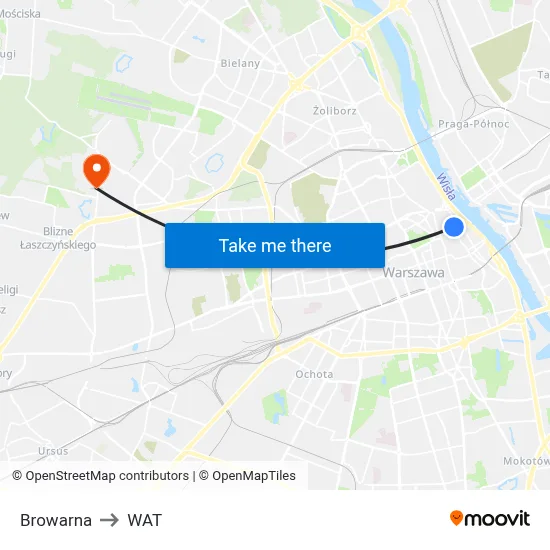Browarna to WAT map