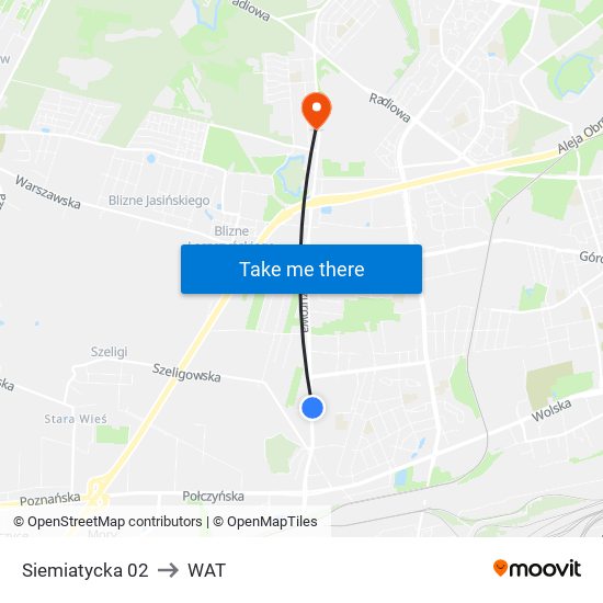 Siemiatycka 02 to WAT map