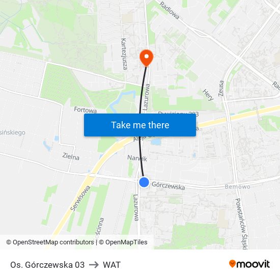 Os. Górczewska 03 to WAT map