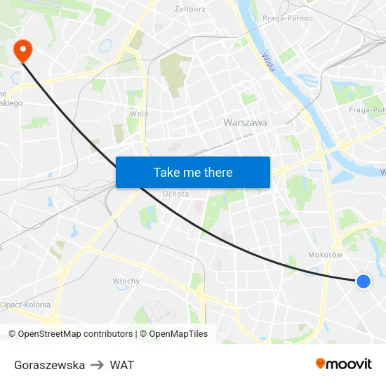 Goraszewska to WAT map