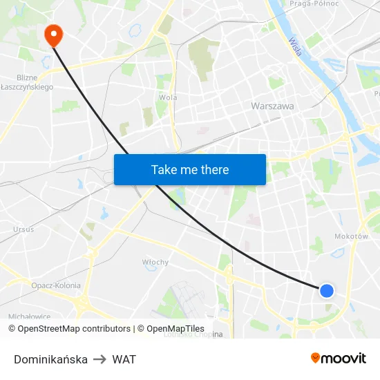 Dominikańska to WAT map