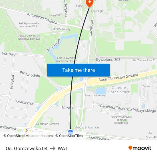 Os. Górczewska 04 to WAT map