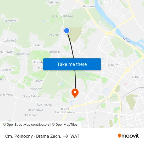 Cm. Północny - Brama Zach. to WAT map