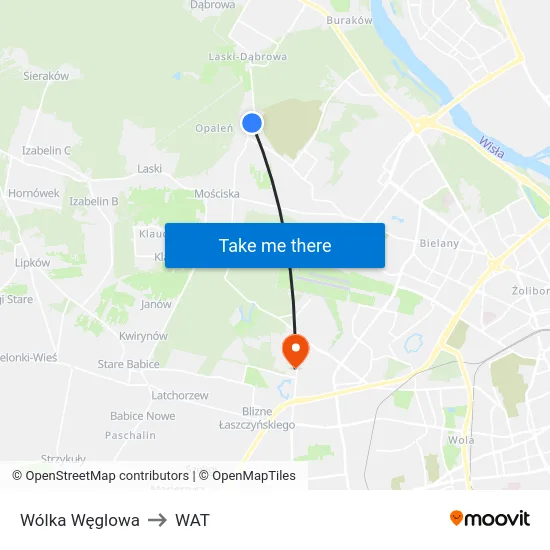 Wólka Węglowa to WAT map