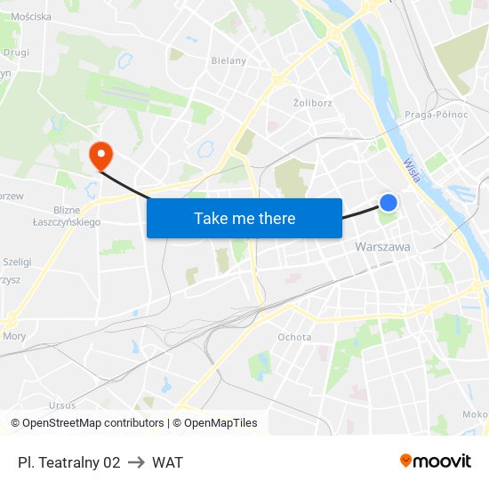 Pl. Teatralny 02 to WAT map