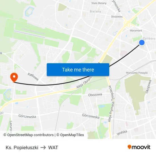 Ks. Popiełuszki to WAT map