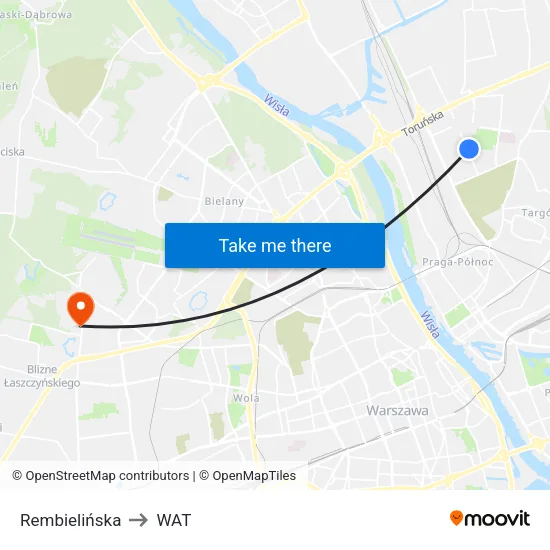 Rembielińska to WAT map
