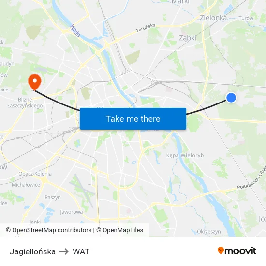 Jagiellońska to WAT map