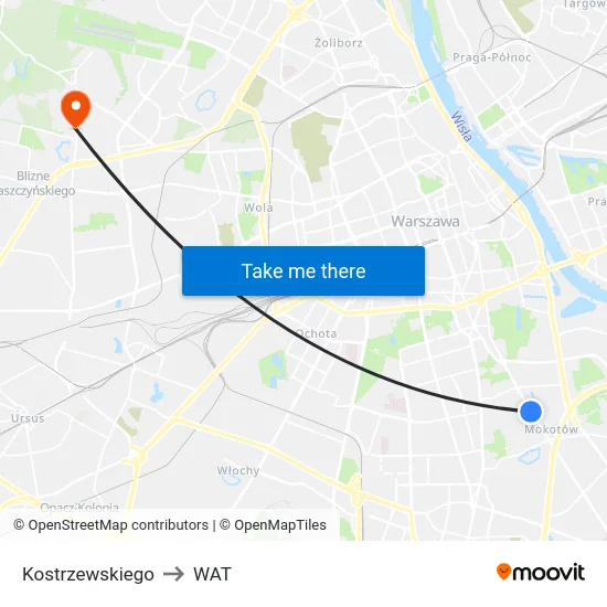 Kostrzewskiego to WAT map