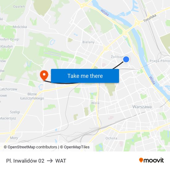 Pl. Inwalidów 02 to WAT map