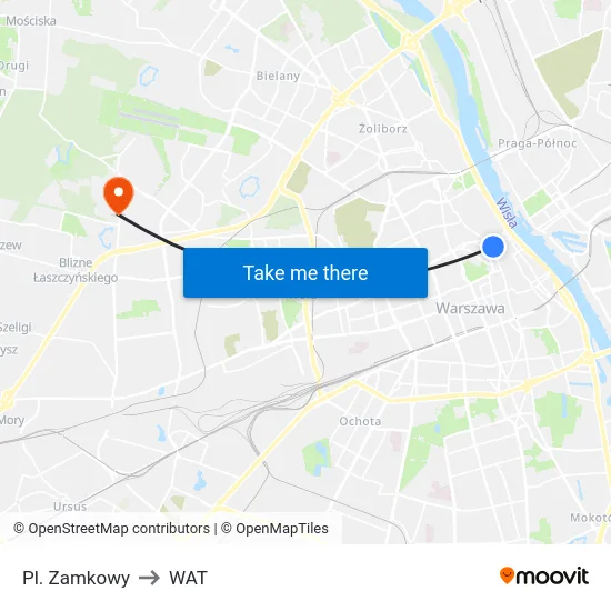 Pl. Zamkowy to WAT map