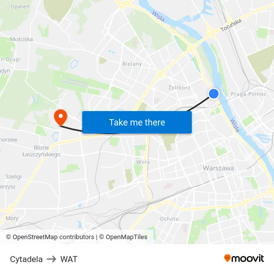 Cytadela to WAT map