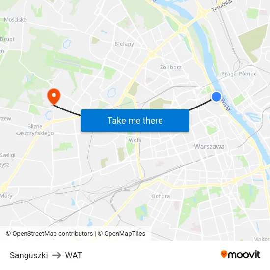 Sanguszki to WAT map