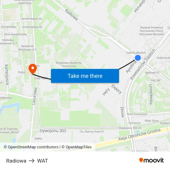 Radiowa to WAT map