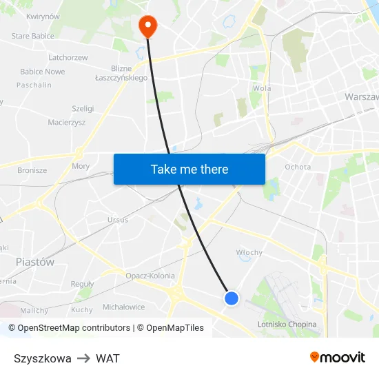 Szyszkowa to WAT map