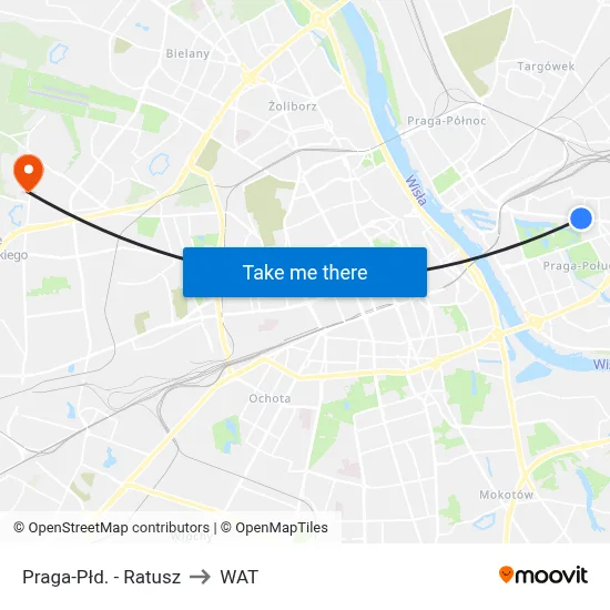 Praga-Płd. - Ratusz to WAT map