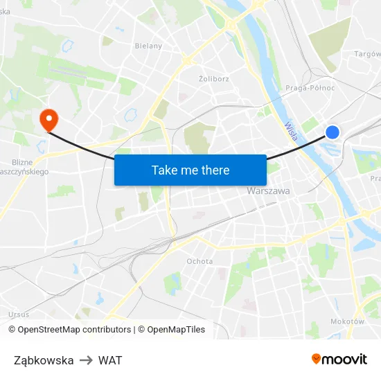 Ząbkowska to WAT map