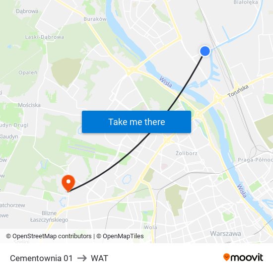 Cementownia to WAT map