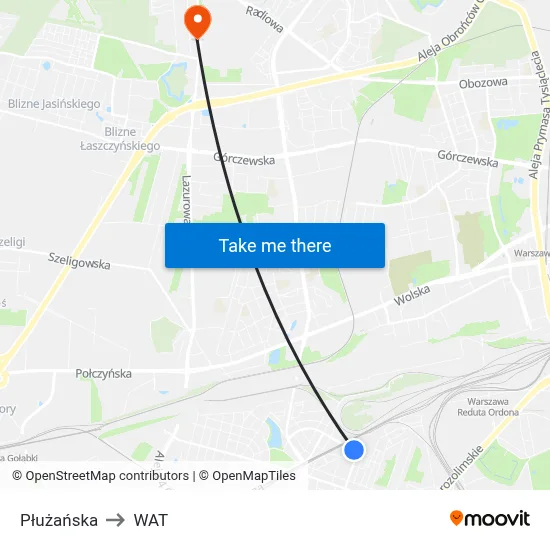 Płużańska to WAT map