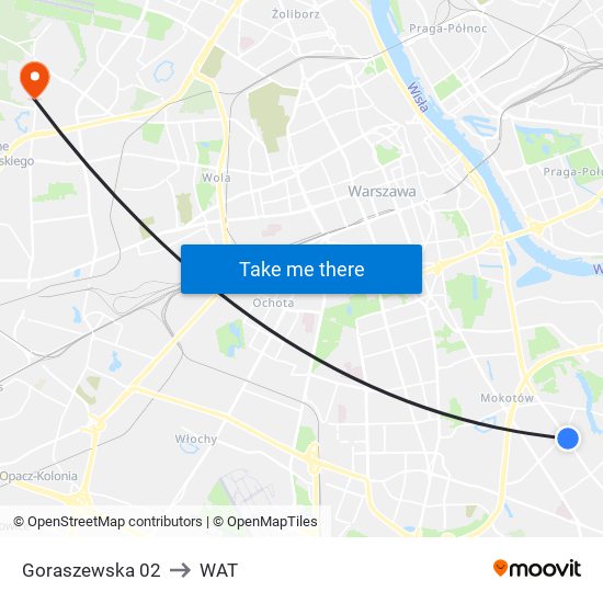 Goraszewska 02 to WAT map