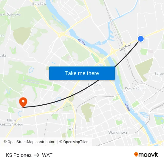 KS Polonez to WAT map