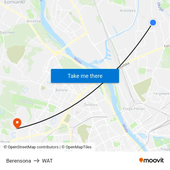 Berensona to WAT map