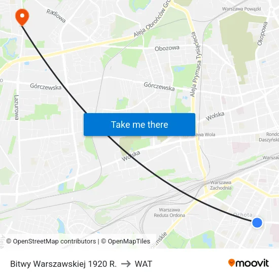 Bitwy Warszawskiej 1920 R. to WAT map