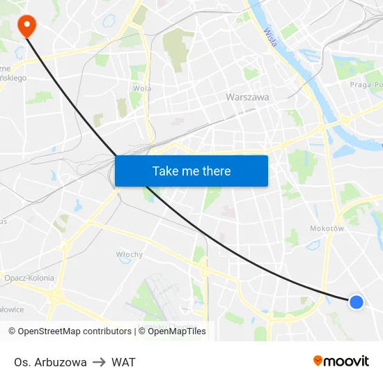 Os. Arbuzowa to WAT map