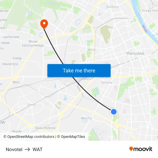 Novotel to WAT map