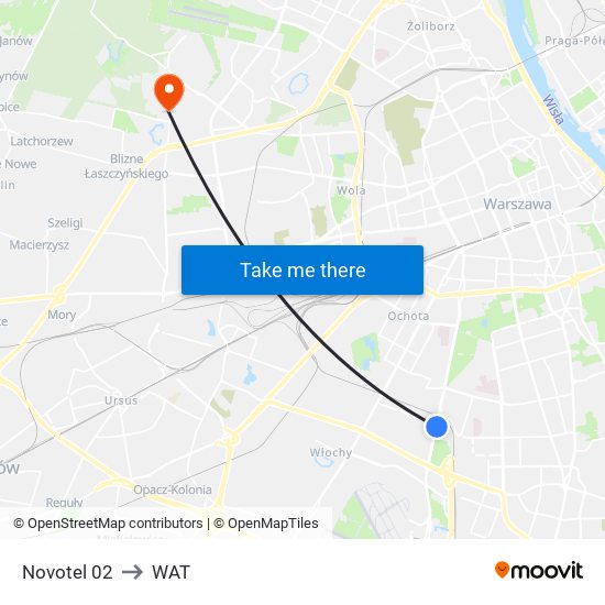 Novotel to WAT map