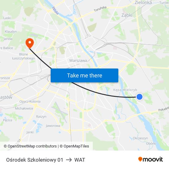 Ośrodek Szkoleniowy to WAT map