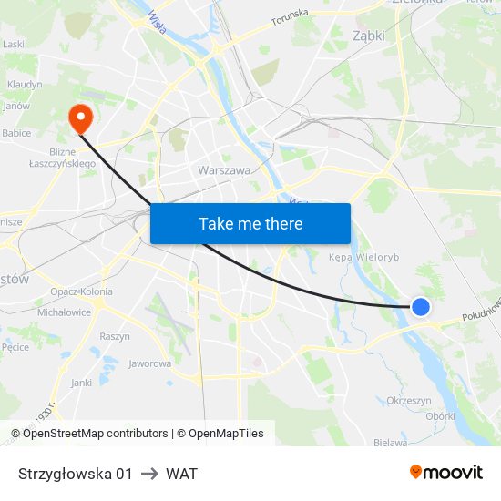 Strzygłowska to WAT map