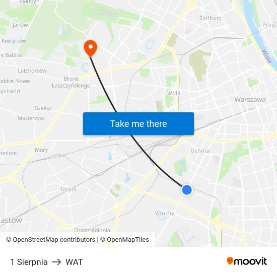 1 Sierpnia to WAT map