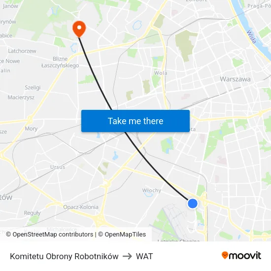 Komitetu Obrony Robotników to WAT map