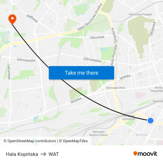 Hala Kopińska to WAT map