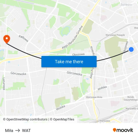 Miła to WAT map