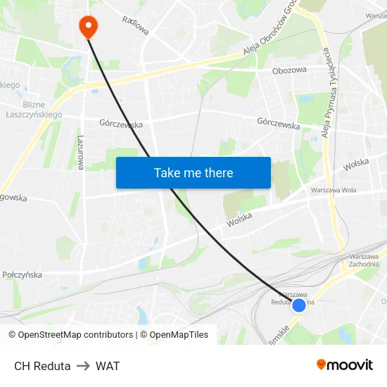 CH Reduta to WAT map