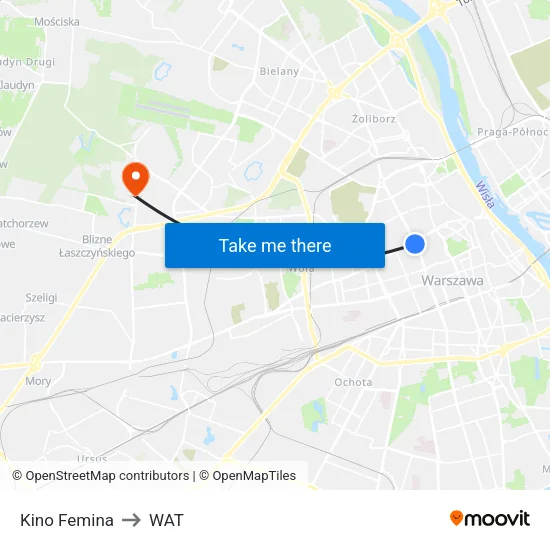 Kino Femina to WAT map