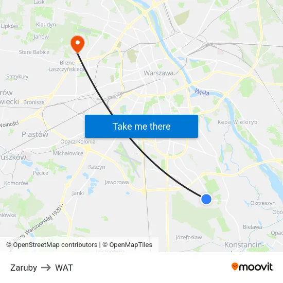 Zaruby to WAT map
