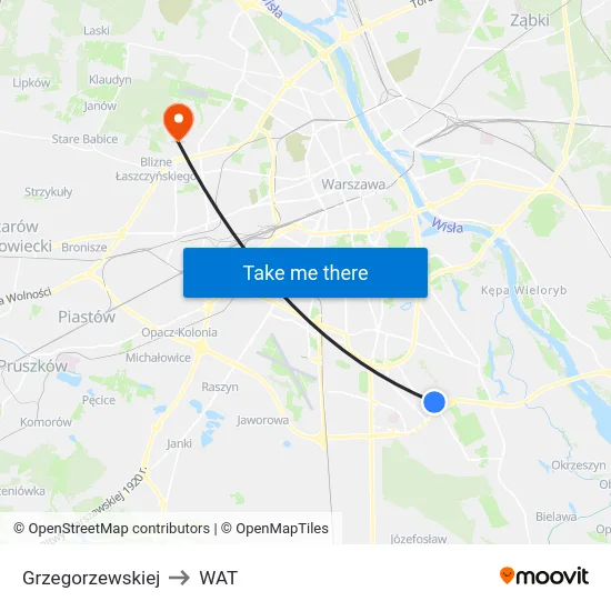 Grzegorzewskiej to WAT map