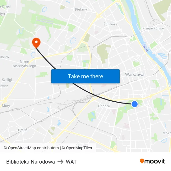 Biblioteka Narodowa to WAT map