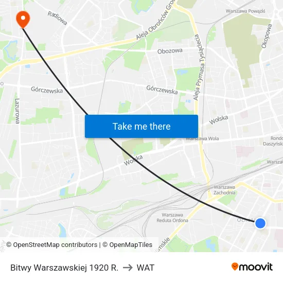 Bitwy Warszawskiej 1920 R. to WAT map