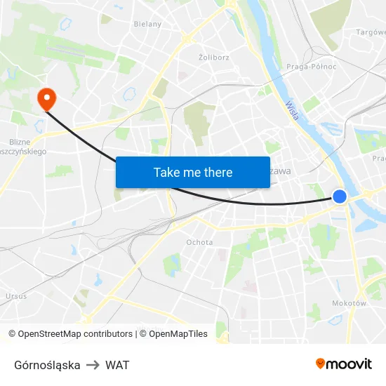 Górnośląska to WAT map