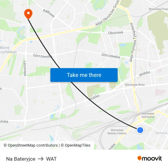 Na Bateryjce to WAT map