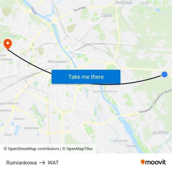 Rumiankowa to WAT map