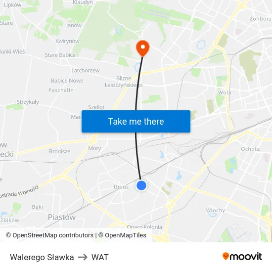 Walerego Sławka to WAT map